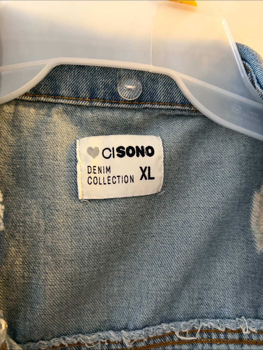Ci Sono Light Blue Denim Vest - Picture 2 of 4